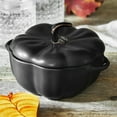 thumbnail image 3 of Staub Ceramic 16-oz Petite Pumpkin Cocotte - Matte Black, 3 of 10