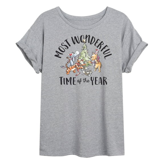 Disney Winnie The Pooh - Christmas Most Wonderful Time of the Year - Women's Oversized T-Shirt