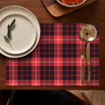 thumbnail image 5 of Set of 4 Round Checkered Placemats Machine Washable Durable Linen Table Mats Heat Resistant Wrinkle Free Circular Plaid Place Mats for Dining Table Kitchen, 5 of 6