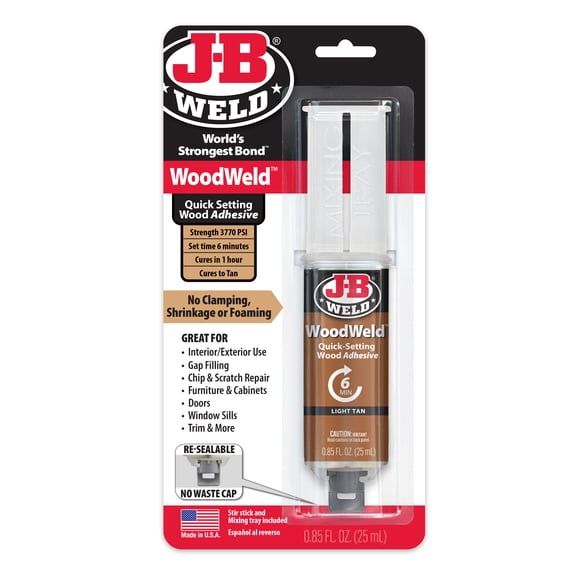 J-B Weld 50151 Woodweld Epoxy Syringe - 25 ml. Tan