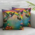 Chilfamy Hummingbirds Flowers Rainbow Throw Pillow Covers Couch Cushion