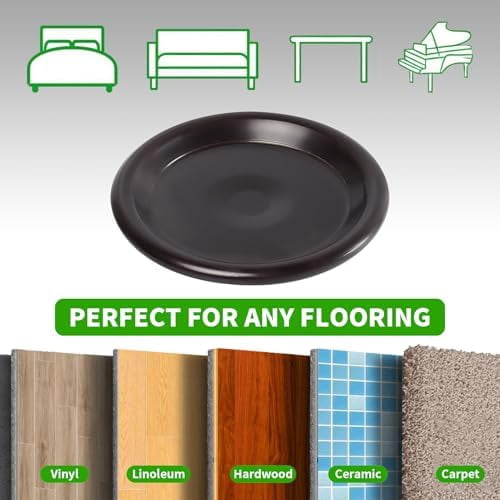 1 5/8" Round Carpet Bottom Furniture Caster Cups, Reusable Furniture Sliders for Hardwood Floors,Felt Furniture Pads Coasters to Protect Tile or Laminate Floors from Scratches, Brown/Gray (24 Pack)