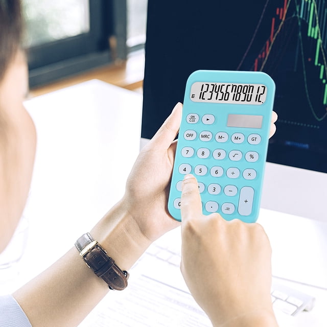 Large Screen 12 Digit Calculator, Portable Office Computer For Students, High Appearance, Cute Student Calculator, Super Long Standby With Solar Charging