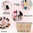 thumbnail image 3 of Picia Colorful Leaves Printed Leather Travel Toiletry Bag,Cosmetic Organizer, Makeup Travel Bag, Durable Travel Pouch, Compact Toiletry Bag, Travel Accessories, 3 of 6