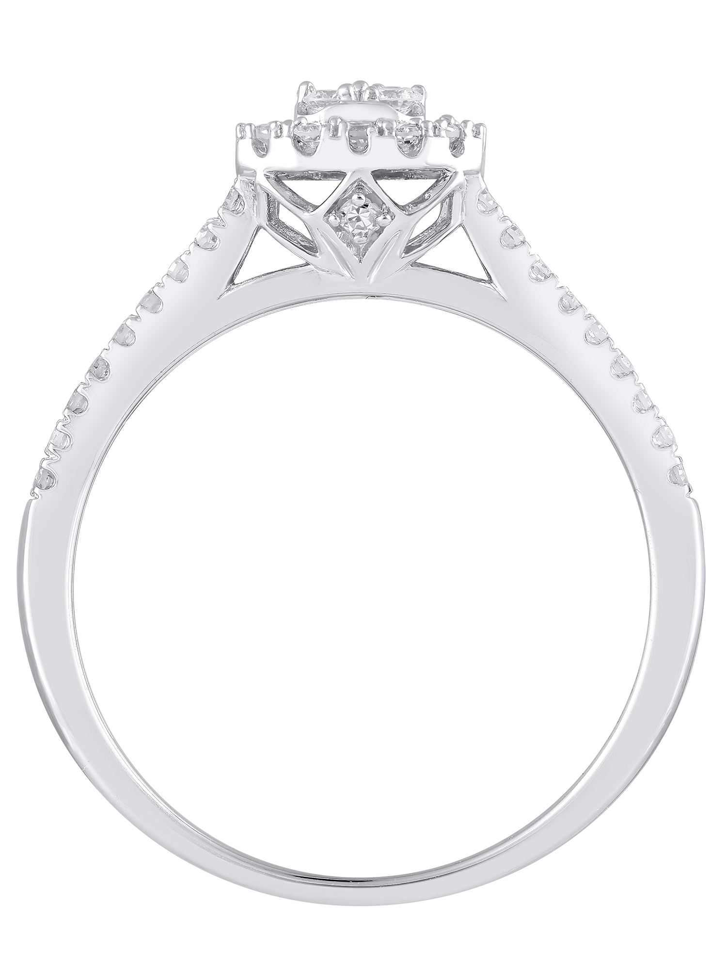 Brilliance Fine Jewelry 1/2 CT Composite Lab Grown Diamond Women Engagement Ring Sterling Silver