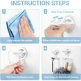 thumbnail image 4 of Quntis Large Suction Cup Hooks, 2 Pack Shower Razor Holder - Heavy Duty Reusable Vacuum Wreath Hanger, Damage Free Wall Hooks for Bathroom Kitchen Towel Loofah Sponge Key Christmas Decorations, 4 of 9