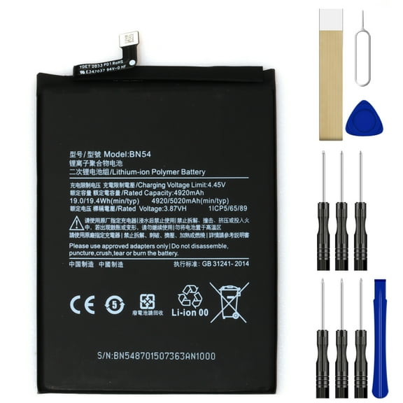 Replacement Battery BN54 for Xiaomi Redmi Note 9 Tool