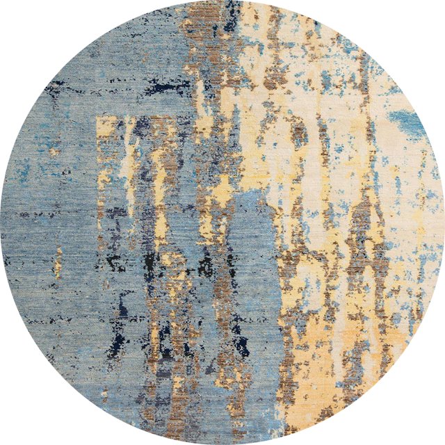 Ahgly Company Tapis d'Intérieur Lavables en Machine Ronds Abstraits Brun Bronzé, Ronds de 8'