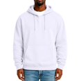 thumbnail image 5 of Mens Classic Pullover Hoodie Long Sleeve Solid Hooded Sweatshirt Front Pocket White 3XL, 5 of 5