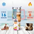 thumbnail image 4 of 40oz Cactus Pattern Stainless Steel Flip Straw Tumbler Spill Proof Travel Cup Double Wall Vacuum Insulated Coffee Mug with Top Handle, 4 of 6