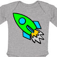 thumbnail image 4 of Inktastic Cute Green Rocket Boys or Girls Long Sleeve Baby Bodysuit, 4 of 5