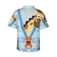 thumbnail image 3 of Balery Giraffe Come Out From Zipper Print Men's Hawaiian Shirts Short Sleeve Beach Shirt Relaxed Fit Vacation Button Down Shirts-3X-Large, 3 of 9
