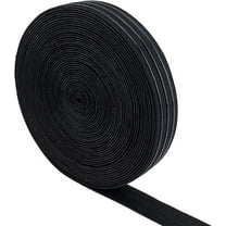 10 Yards 1" Wide Non-Slip Elastic Band Straight Silicone Elastic Gripper Band Flat Waistband for Garment Sewing Project Black Black