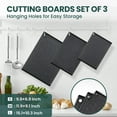 thumbnail image 2 of Kikcoin 3-Piece Plastic Large Cutting Boards Set for Kitchen, Chopping Board with Non-slip Feet and Juice Grooves, 2 of 8