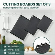 Kikcoin 3-Piece Plastic Large Cutting Boards Set for Kitchen, Chopping Board with Non-slip Feet and Juice Grooves