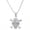 Silver, variant on Stainless Steel Iced CZ Skull Pendant, 24 inch Box Chain Necklace SCP 5013 S