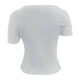 thumbnail image 6 of Wang6 Womens Short Sleeve T Shirts Casual Hollow out Solid Tees Summer Crew Neck Slim Fit Tops Light Gray S, 6 of 6