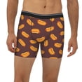 thumbnail image 2 of Men'S Boxer Briefs, Hot Dog Print Brown Soft And Breathable Mens Underwear Boxer Briefs With Widen Waist, 2 of 2
