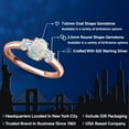 thumbnail image 2 of Gem Stone King 18K Rose Gold Plated Silver Simulated White Opal and White Moissanite Engagement Ring for Women | 1.32 Cttw | Oval Cabochon 7X5MM | Gemstone October Birthstone | Size 8, 2 of 7