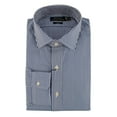 thumbnail image 3 of Men's Slim Fit Striped Poplin Dress Shirt BluW 17.5" (44cm), 3 of 3