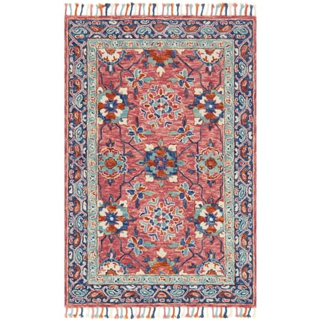 Alexander Home Hand Hooked Pink Blue Fl Wool Area Rug With Fringe 9 3 X 13 Alexander Home Hand Hooked Pink Blue Fl Wool Area Rug With Fringe 9 3 X 13
