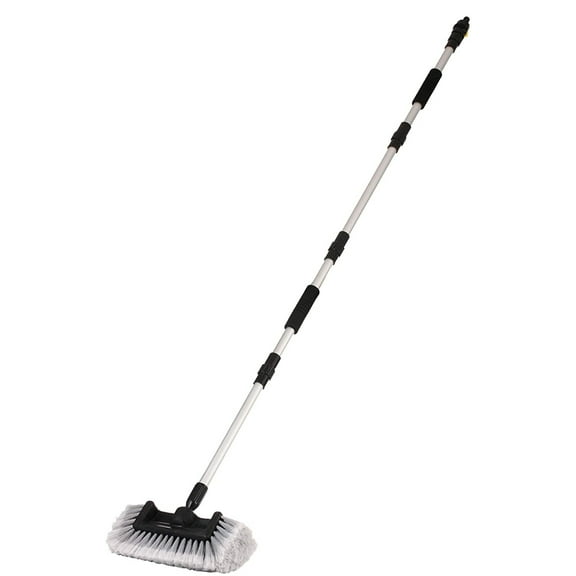 CarCarez 12" Quad Soft Bristle Vehicle Washing Brush with 60" Long Handle for Truck and Exterior Cleaning