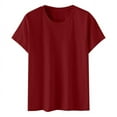 thumbnail image 4 of Birdeem Womens Fashion Solid Round Neck Short Sleeve T-Shirt Blouse Loose Tops, 4 of 12
