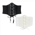 thumbnail image 1 of Corsé moldeador de cintura para mujer, 2 piezas, color sólido, estilo ancho, correa ajustable, estilo corte, 68 cm, faja de PU para mujer, 1 of 2