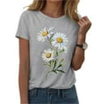 thumbnail image 4 of GEWSEY Women's Short Sleeve Crew Neck Sunflower Graphic Printed Summer Tee Vintage T Shirt Cotton Tops Novelty Cool Shirt (Light Gray, XL), 4 of 6