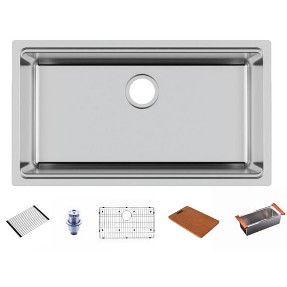 Miseno Mno183118ws Mia 32" Stainless Steel Workstation Sink, - Stainless Steel