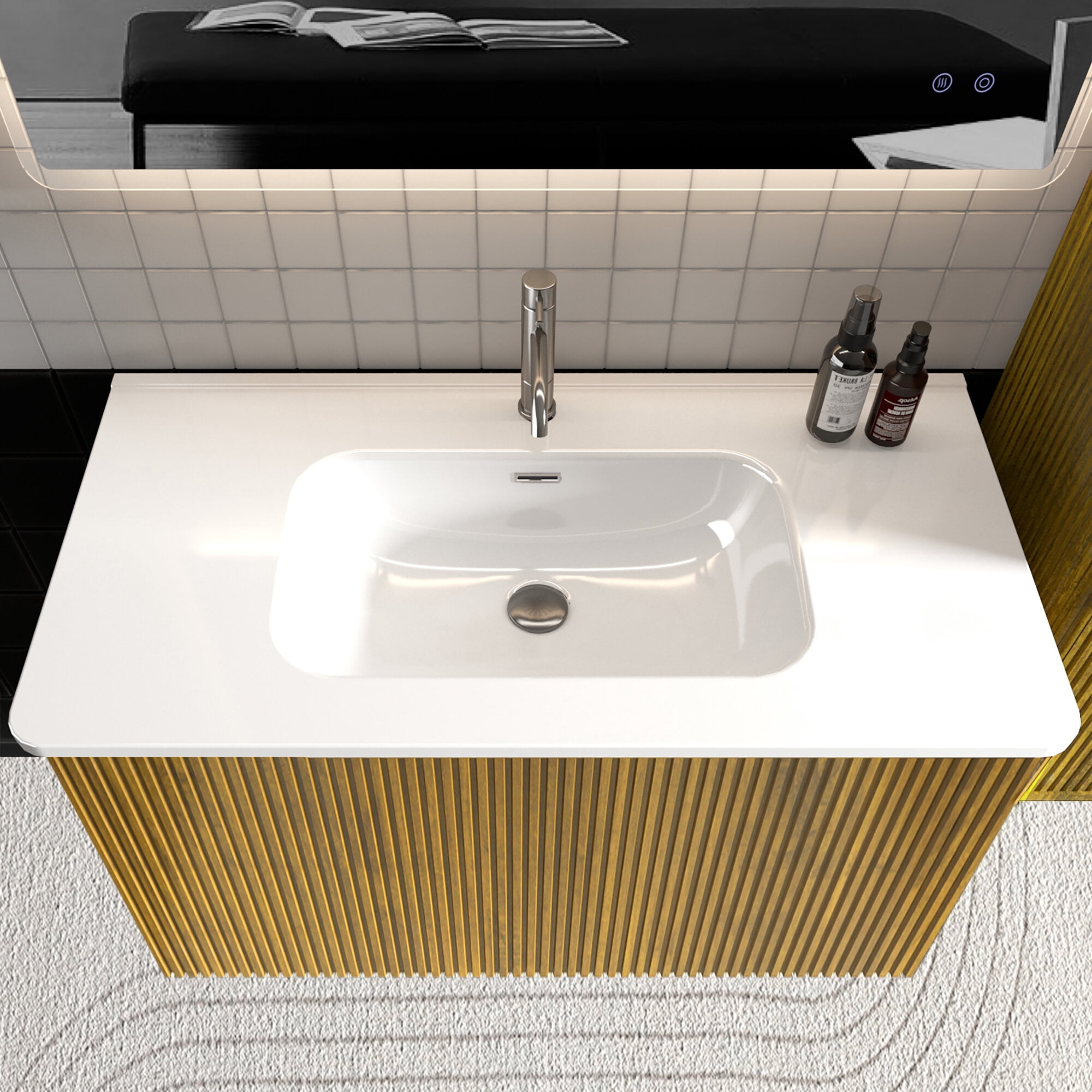Vanity With Sink, BB0436Y301, Integrated white ceramic basin, drain assembly NOT included, Gloss White Bathroom Vanity,Ceramic Single Sink Vanity, Bath & Faucets Bathroom Vanities