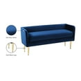 thumbnail image 2 of Meridian Furniture Audrey Navy Velvet Bench, 2 of 6