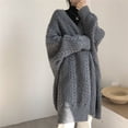 thumbnail image 2 of Suéter de mujer largo estilo otoño-invierno, cárdigan de punto, moda retro, sencillo, grueso, suelto, torcido, abrigo para mujer, 2 of 6