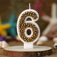 thumbnail image 2 of Apmemiss Clearance Gold Macaron Pearl Number Birthday Party Candles Children's Cake Decorations, 2 of 7