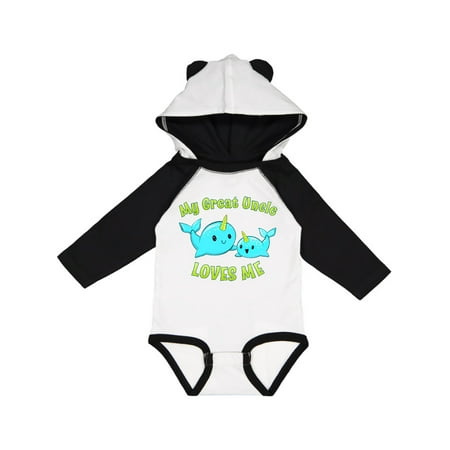 

Inktastic My Great Uncle Loves Me- Cute Narwhal Gift Baby Boy or Baby Girl Long Sleeve Bodysuit