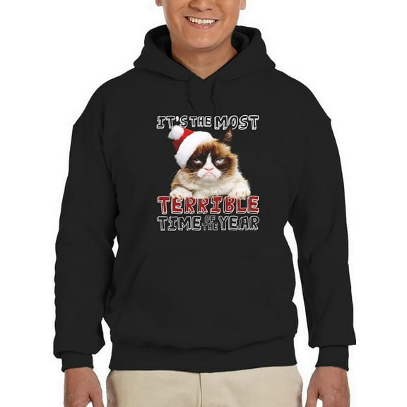 Terrible Grumpy Cat Hoodie Men -T-Line Designs, Male 3X-Large
