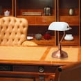 thumbnail image 4 of Lampe de bureau Simple Designs avec abat-jour en verre, or rose, 4 of 8