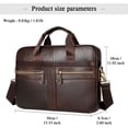 thumbnail image 2 of Men's Leather Business Briefcase Handbag - Brown - Shoulder Strap - Large Capacity - Reinforced Handle, 2 of 2