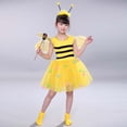 thumbnail image 5 of JAJAHO Girls Bee Animals Dress Up Outfits Short Sleeve Tutu Mini Dress With Hat Wings Socks Magic Wand 5PCS Set For Kids 1-10 Years Trendy Outfit, 5 of 6