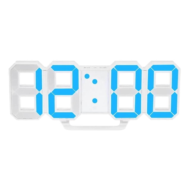 Reloj de pared DYNWAVEMX LED 3D despertador digital Blanco Azul