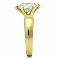 thumbnail image 4 of Womens Rings Gold Solitaire Stainless Steel Ring with AAA Grade CZ in Clear, 4 of 5