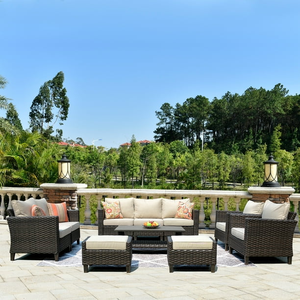 Ovios Patio Furnitue Outdoor Furniture Sets Mordenhigh Back Wicker Sectional 10 Piece Set With Table And Waterproof Covers Backyard Pool Aluminum Brown Blue Beige Com - Family Leisure Patio Furniture Covers Ovios Patio Furnitue Outdoor Furniture Sets Mordenhigh Back Wicker Sectional 10 Piece Set With Table And Waterproof Covers Backyard Pool Aluminum Brown Blue Beige Com - Family Leisure Patio Furniture Covers