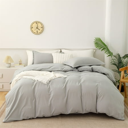 Bedding set single bed double bed home comforter set single three-piece set light gray