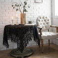 thumbnail image 6 of Crochet Lace Tablecloth with Tassel Rectangular Table Cover for Kitchen Dinning Wedding Party Decoration, 6 of 31