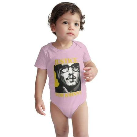 

Johnny Baby Onesie Depp Justice for Toddler Baby Boys Girls Short-Sleeve Bodysuits Cotton Romper Pink 6 Months