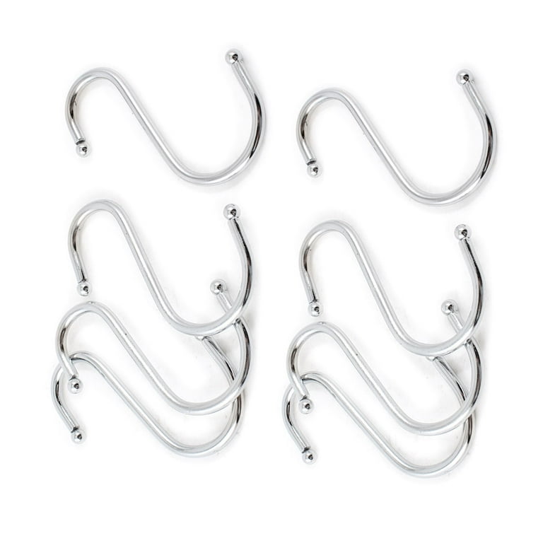 sourcingmap S Shaped Metal Hanging Hooks Apparel Hangers 8 Pcs Silver Tone