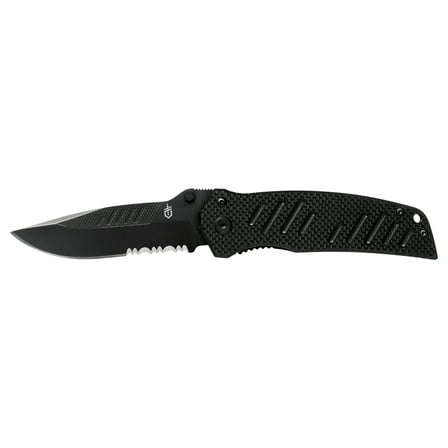 Gerber Swagger Knife, Serrated Edge in Black, G-10 Handle