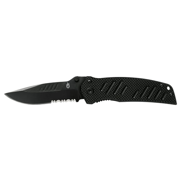Gerber Swagger Knife, Serrated Edge in Black, G-10 Handle