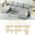 thumbnail image 6 of Williamspace U-Shaped Modular Sectional Sofa 130" Modern Couch Comfy Upholstered Sofa with 2 Reversible Ottoman for Living Room Apartment, Light Grey, 6 of 7