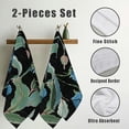 thumbnail image 3 of Nawy Blue Flowers Towel Set of 2 for Kitchen, Bathroom, Spa - Ultrafine Fibers 27.5 x 16 inch 27.5*16in, 3 of 6